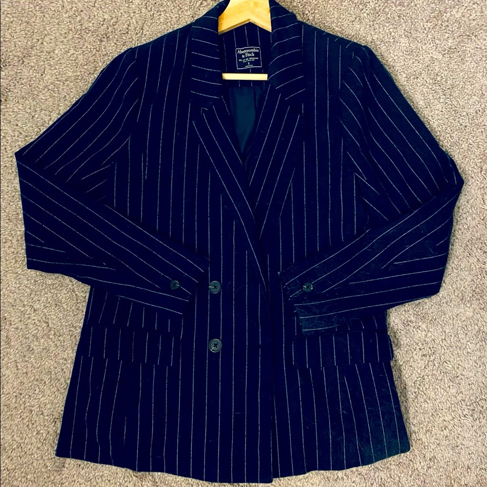 Abercrombie & Fitch Navy Striped Blazer